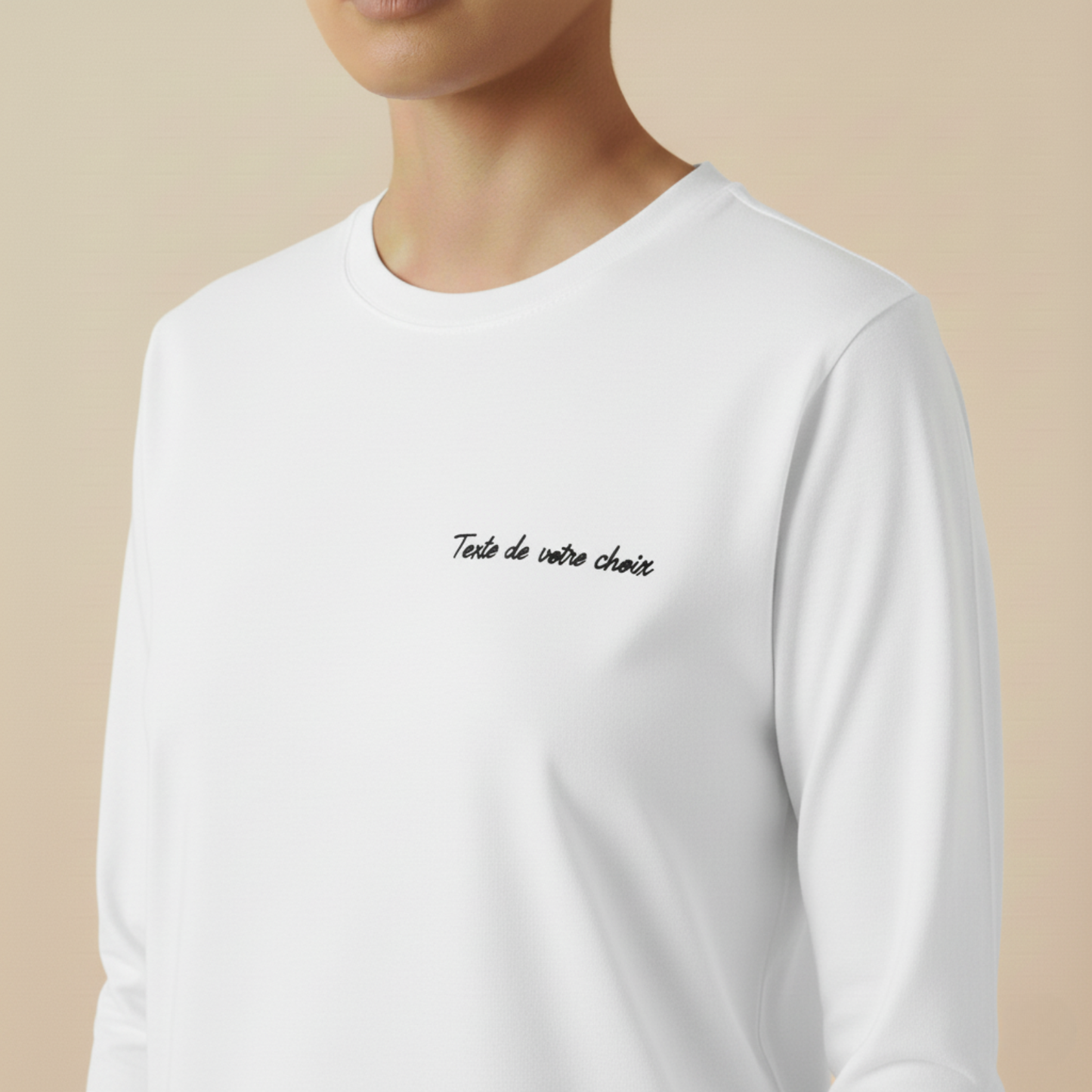 T-shirt à manche longue avec inscription brodée
