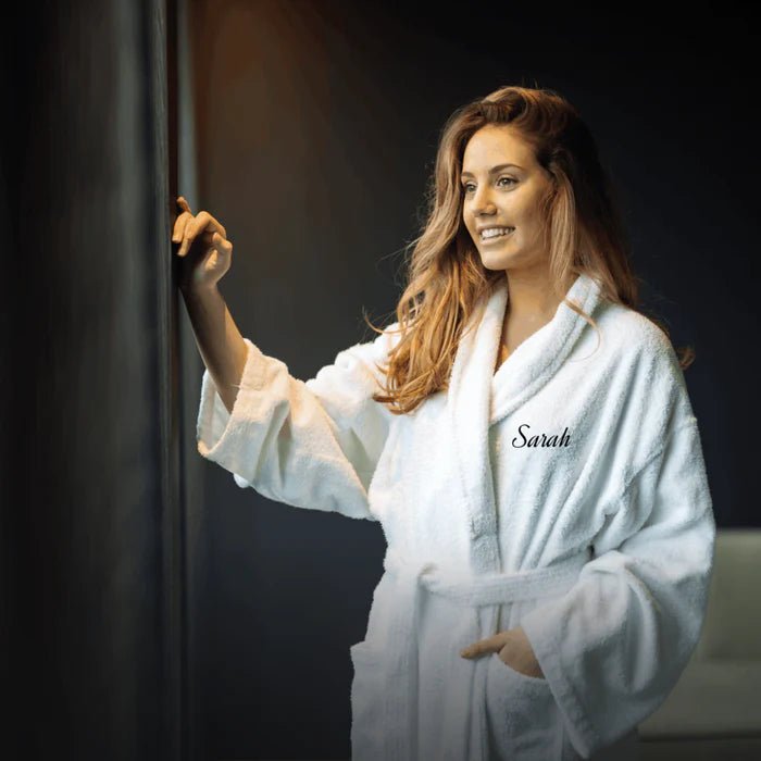 Peignoir personnalisé brodé - Indigo Print