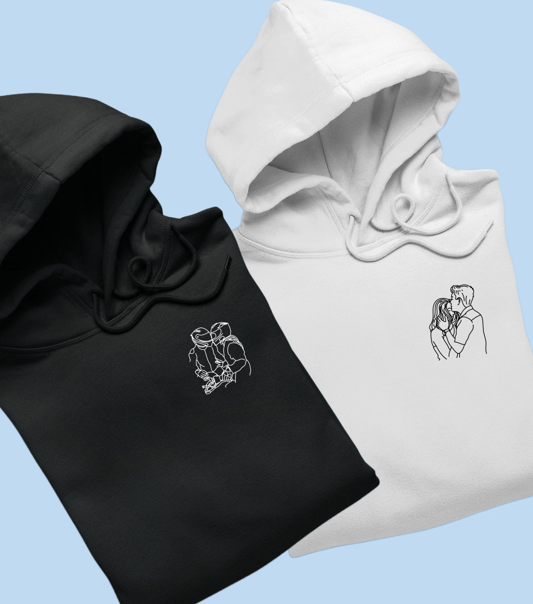 Pack Couple - Sweat brodé avec votre photo