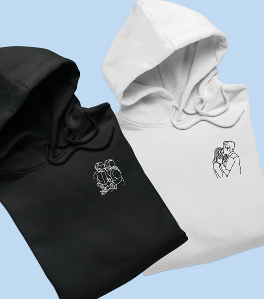 Pack Couple - Sweat brodé avec votre photo