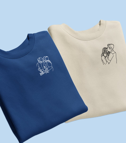 Pack Couple - Sweatshirt brodé avec votre photo