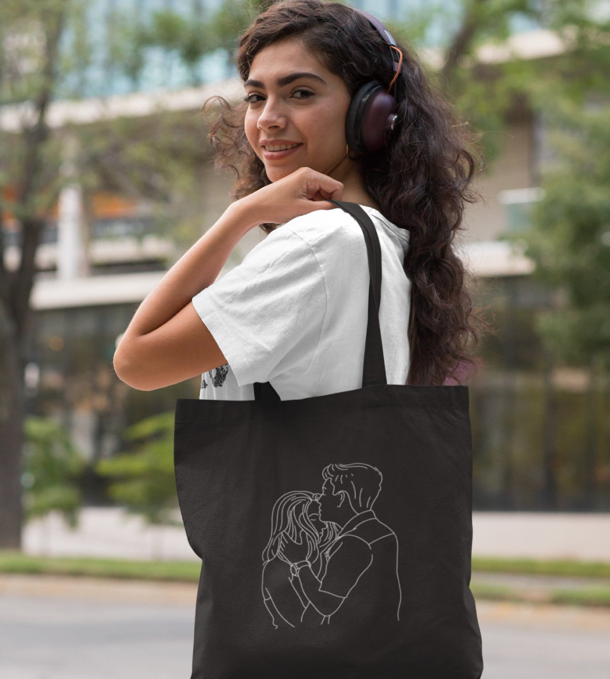 Tote bag brodé avec votre photo