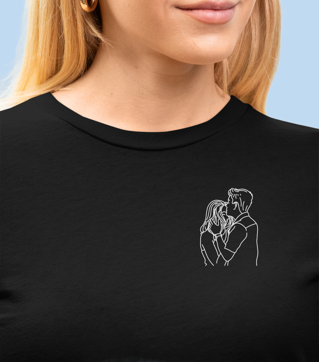 T-shirt à manche longue brodé avec votre photo