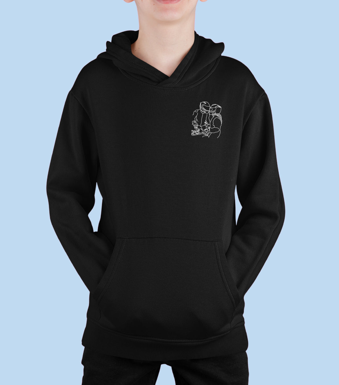 Sweat à capuche enfant brodé avec votre photo