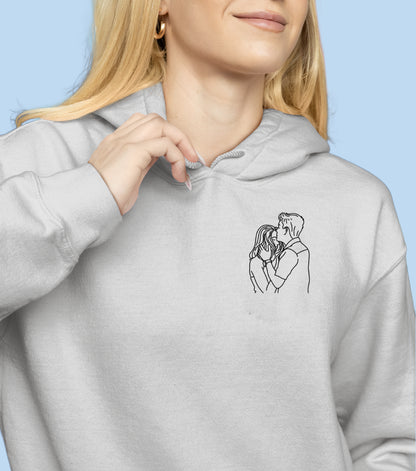 Sweat à capuche brodé avec votre photo