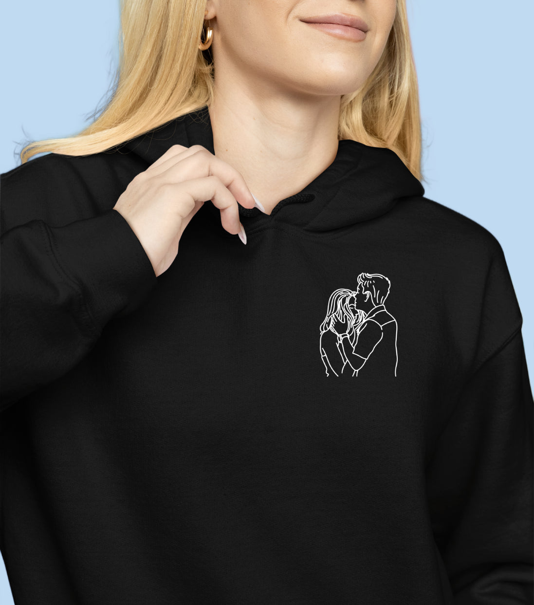 Sweat à capuche brodé avec votre photo