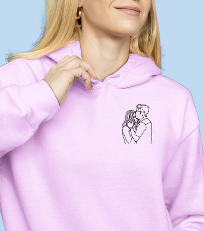 Sweat à capuche brodé avec votre photo