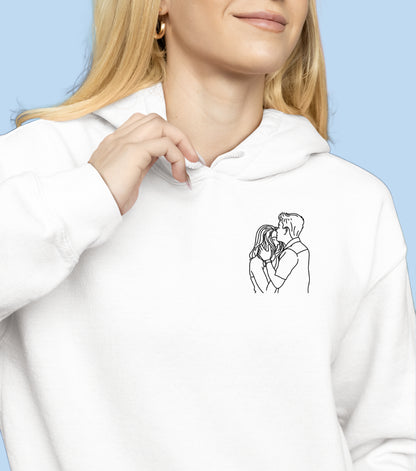 Sweat à capuche brodé avec votre photo