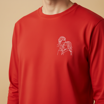 T-shirt à manche longue brodé avec votre photo
