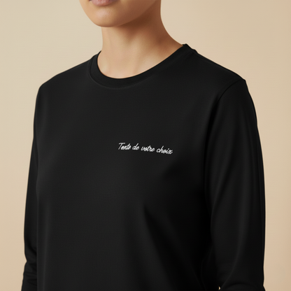 T-shirt à manche longue avec inscription brodée