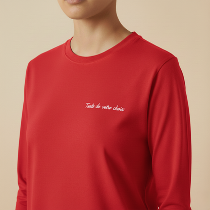 T-shirt à manche longue avec inscription brodée