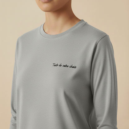 T-shirt à manche longue avec inscription brodée