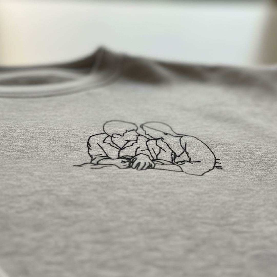 T-shirt à manche longue brodé avec votre photo