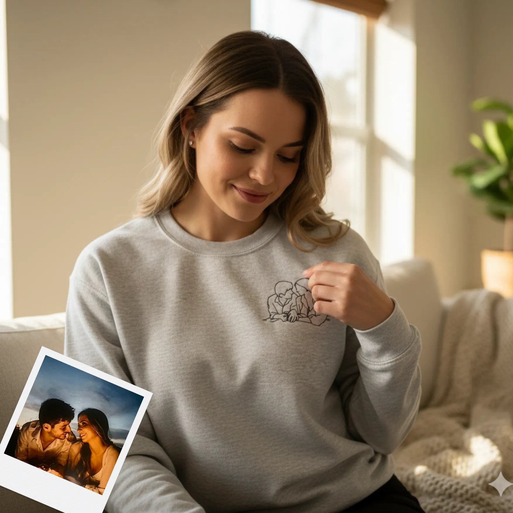Sweatshirt brodé avec votre photo