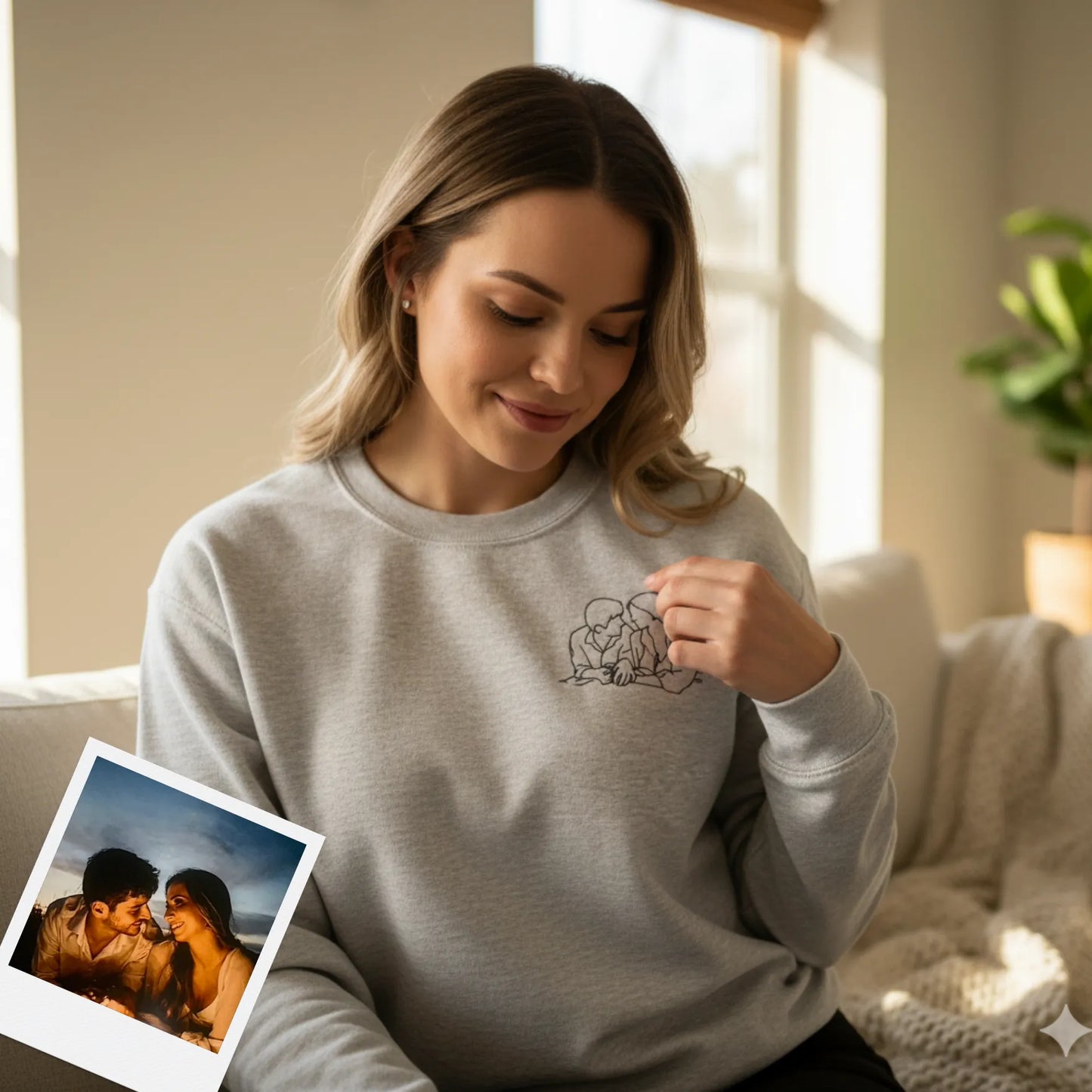 Sweatshirt brodé avec votre photo