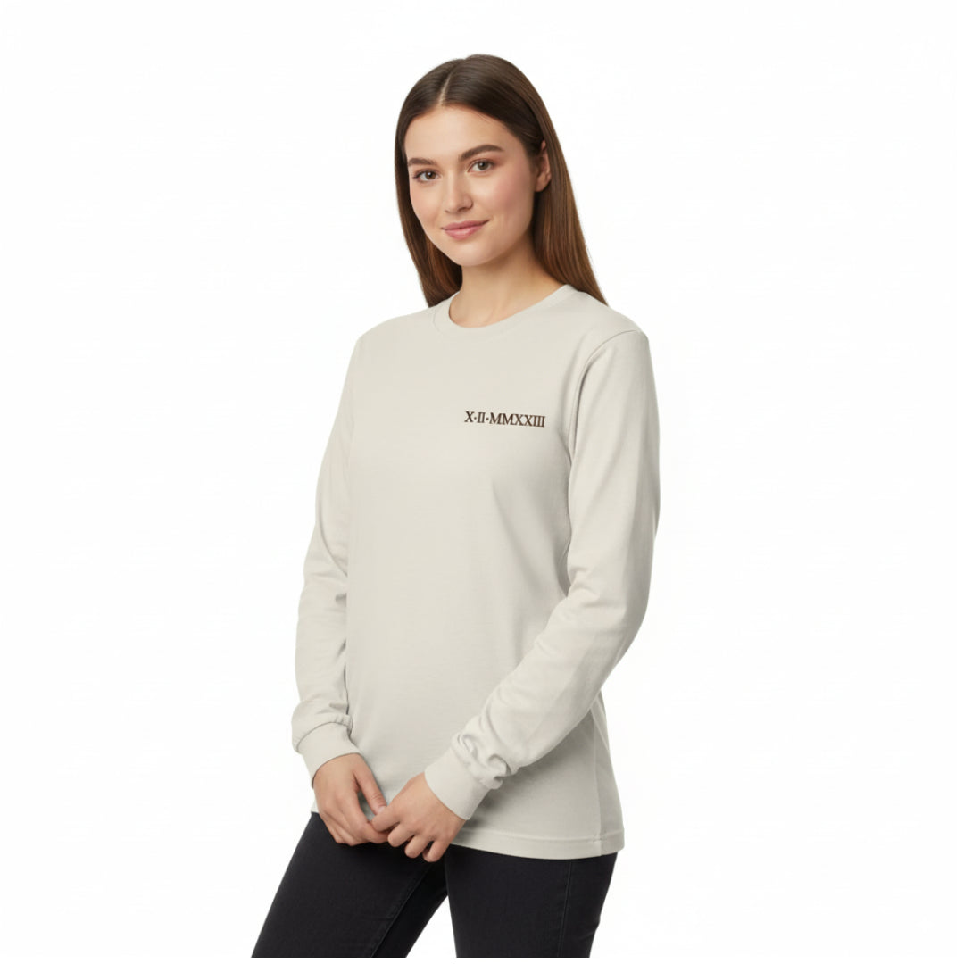 T-shirt à manche longue avec inscription brodée