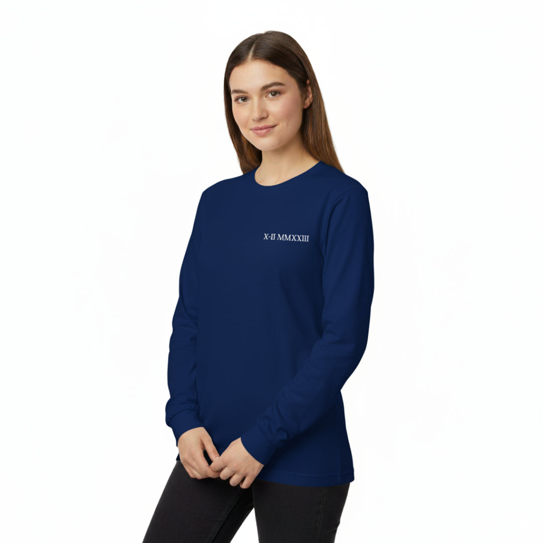 T-shirt à manche longue avec inscription brodée