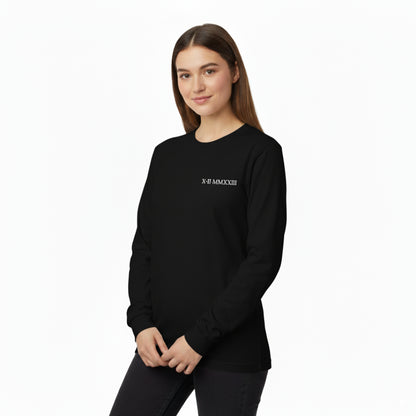 T-shirt à manche longue avec inscription brodée
