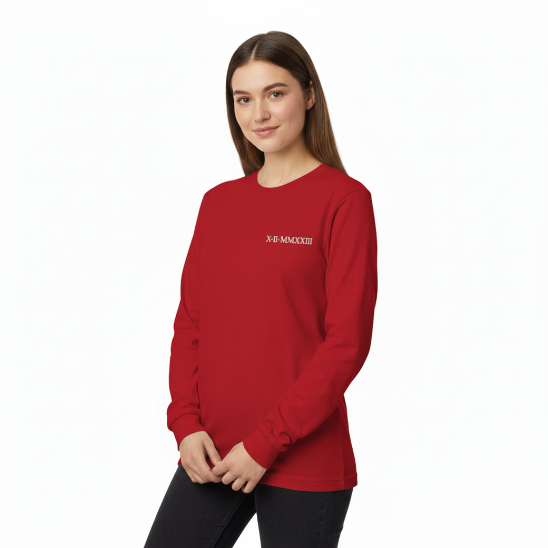 T-shirt à manche longue avec inscription brodée