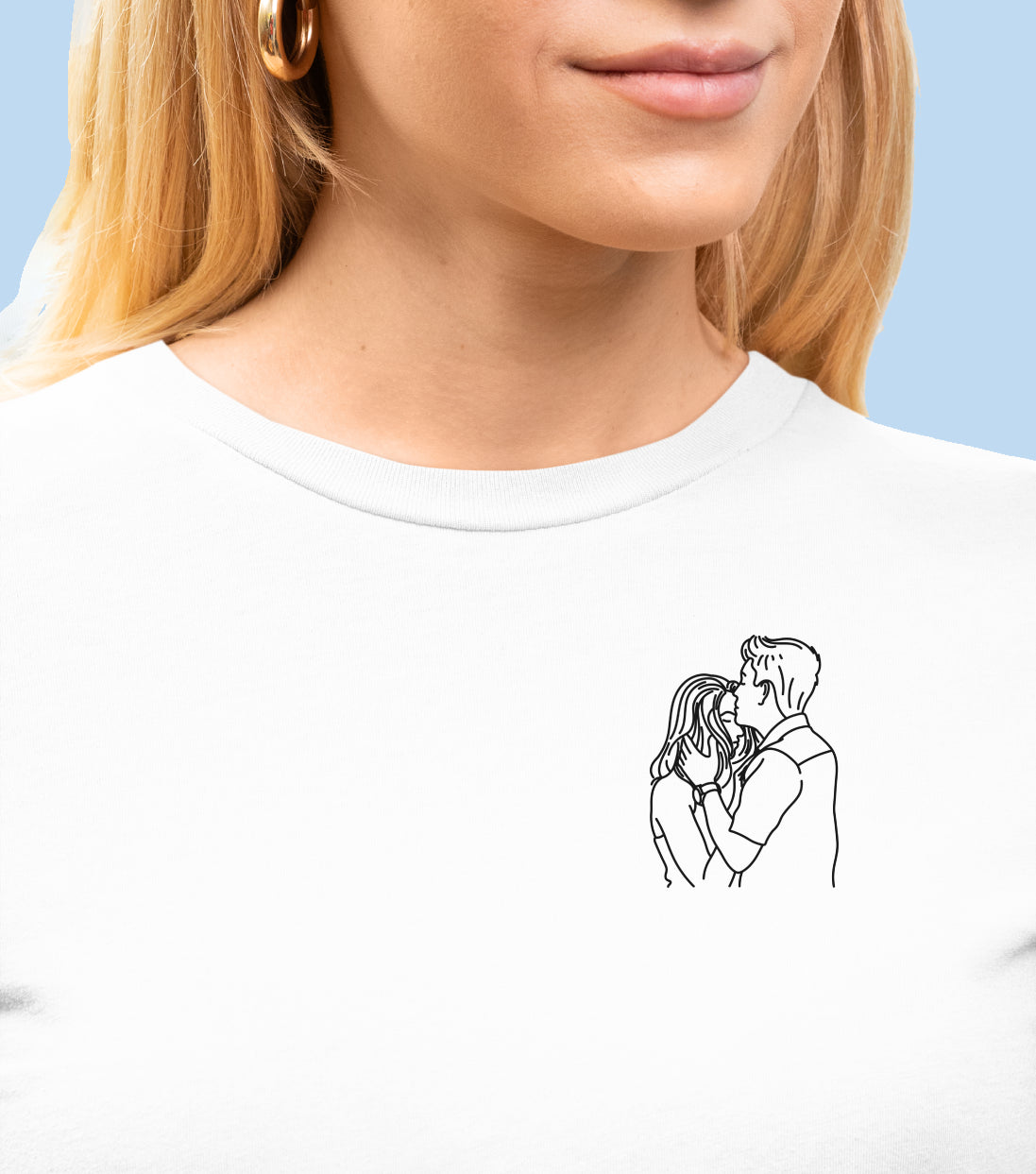 T-shirt à manche longue brodé avec votre photo