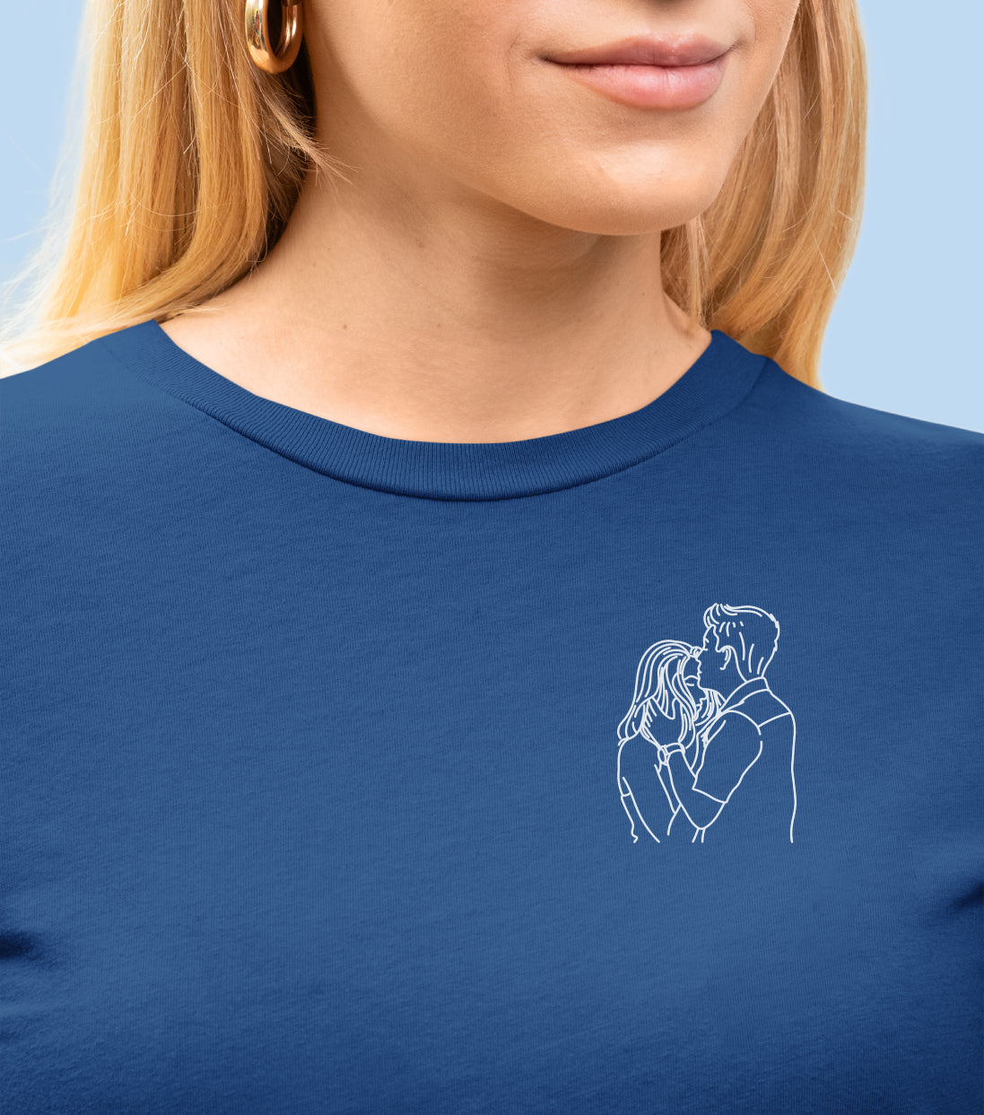 T-shirt à manche longue brodé avec votre photo