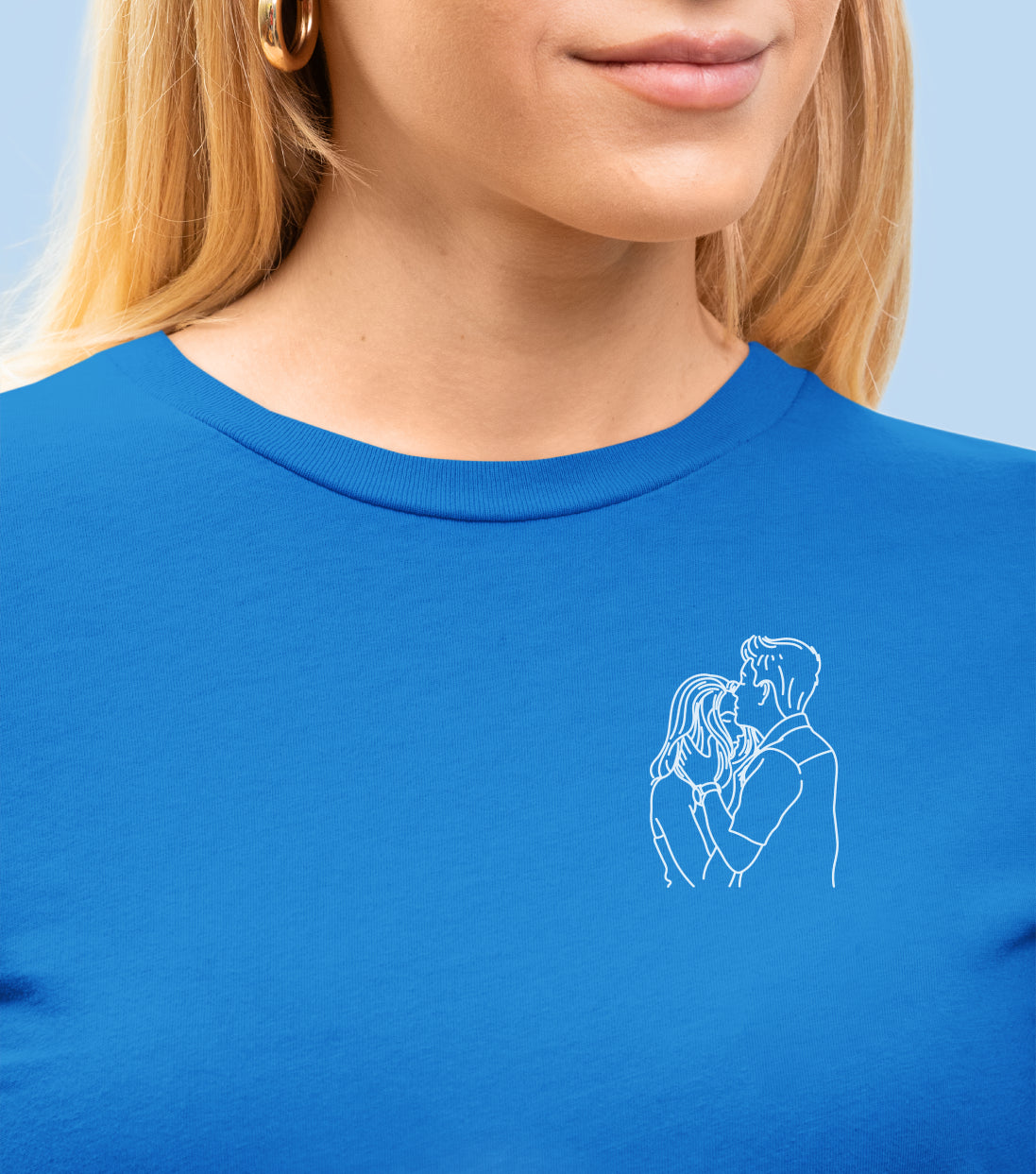 T-shirt à manche longue brodé avec votre photo
