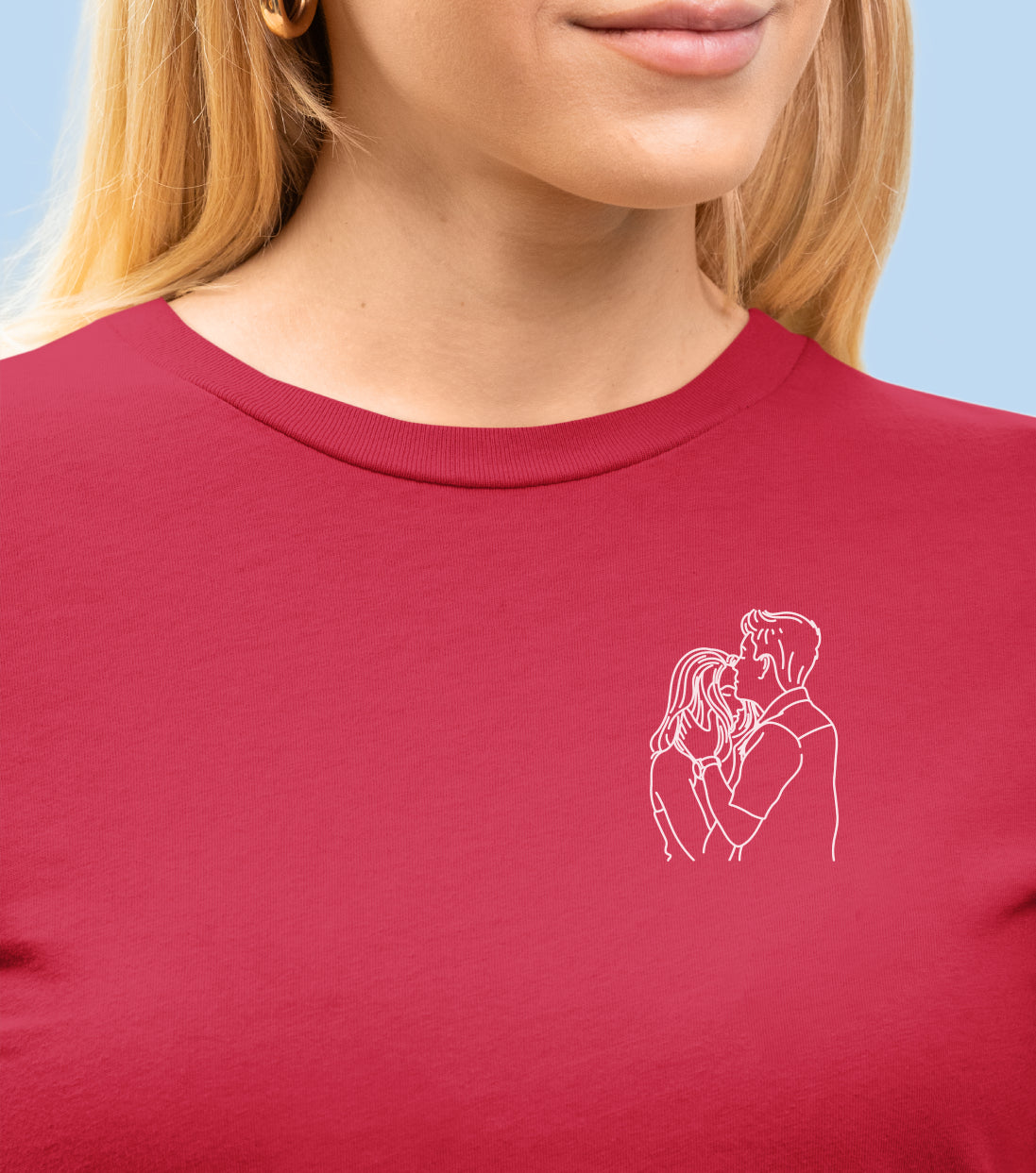 T-shirt à manche longue brodé avec votre photo