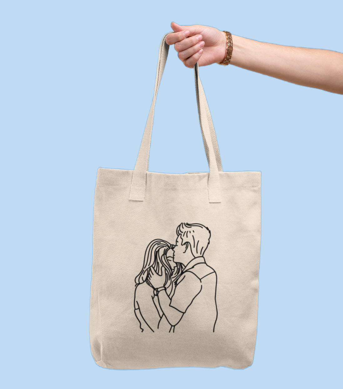 Tote bag brodé avec votre photo