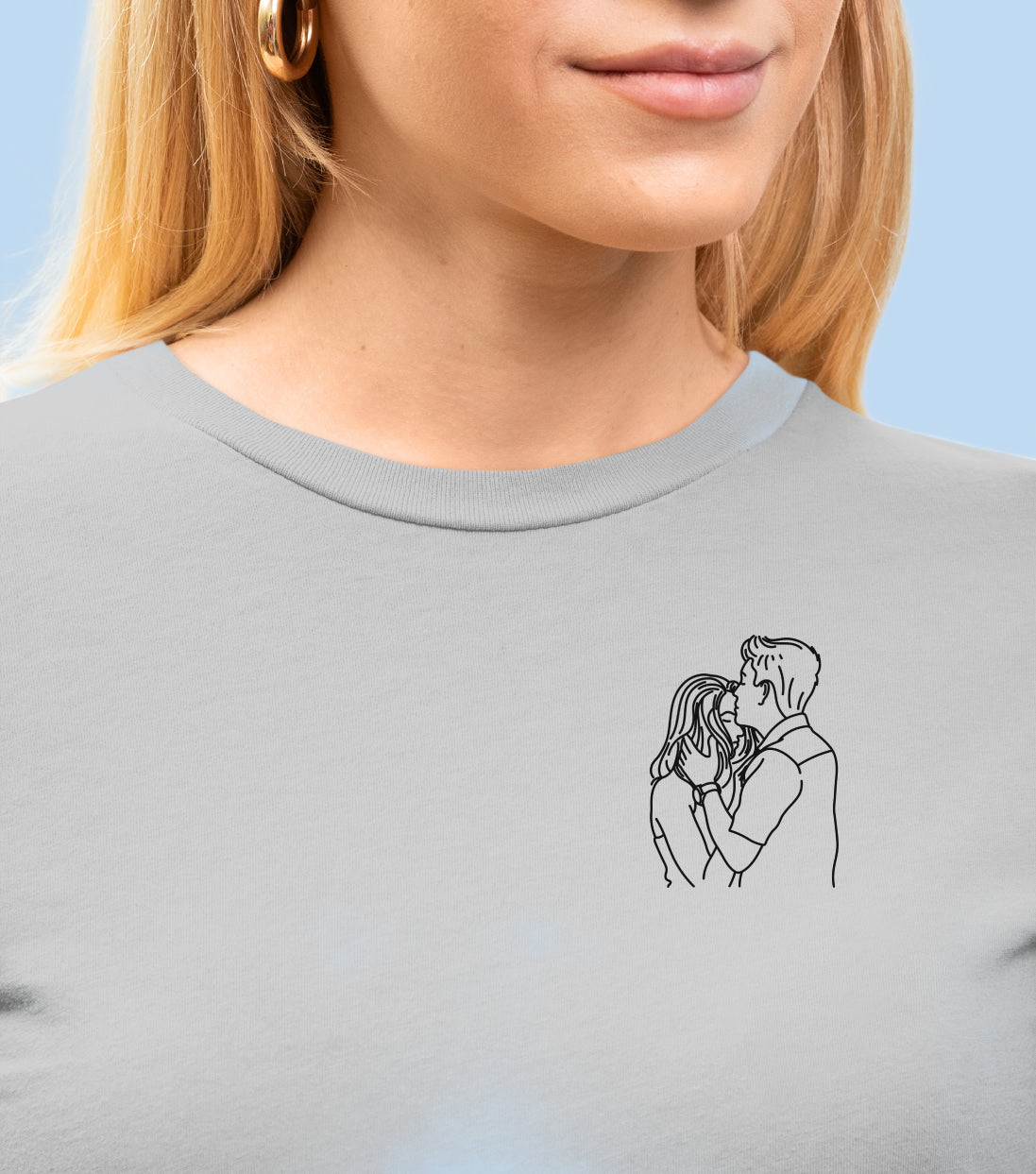 T-shirt à manche longue brodé avec votre photo
